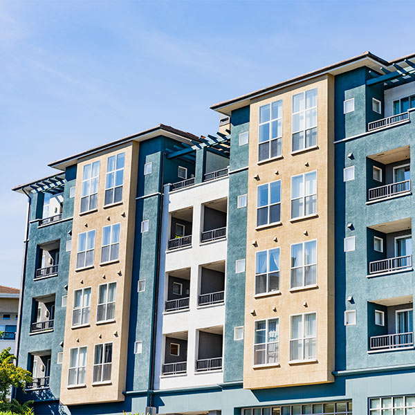 Exterior view of modern apartment building